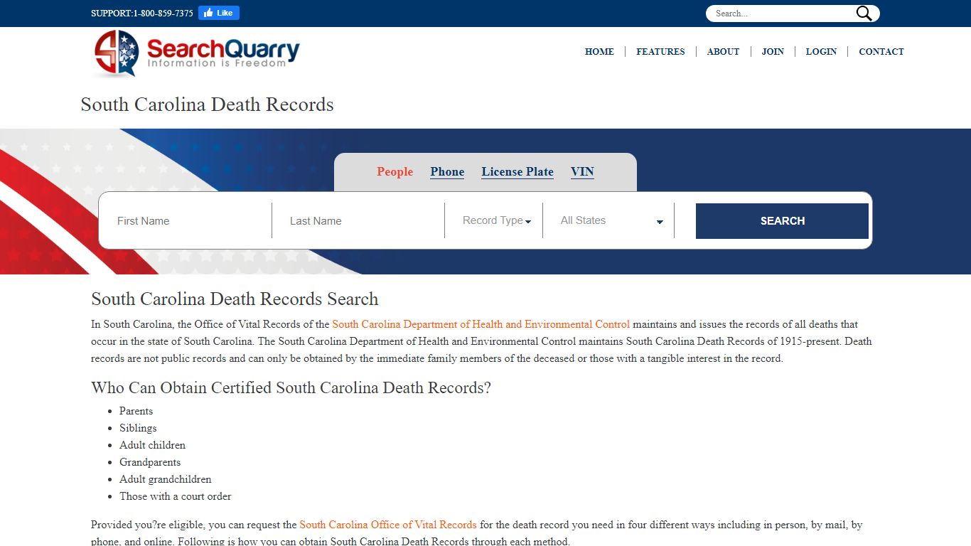 Free South Carolina Death Records | Enter Name to View ...