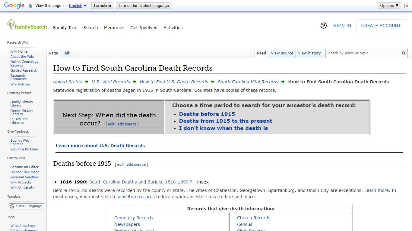 How to Find South Carolina Death Records • FamilySearch